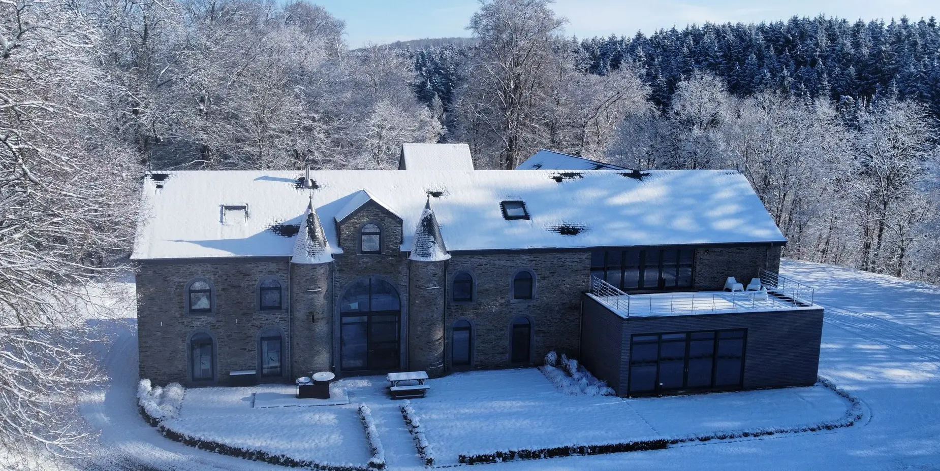 La Ferme de Randoux sous la neige, à Houffalize